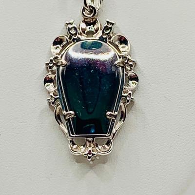 LOT 6: Hand Painted Madonna Pendant Set in 925 Silver with Cubic Zirconia on a 20" 925 Silver Chain