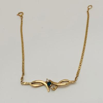 LOT 12: Sapphire and Diamond 14k Gold Bracelet -2.5 gtw