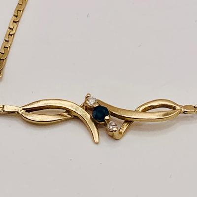 LOT 12: Sapphire and Diamond 14k Gold Bracelet -2.5 gtw