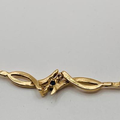 LOT 12: Sapphire and Diamond 14k Gold Bracelet -2.5 gtw