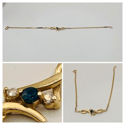LOT 12: Sapphire and Diamond 14k Gold Bracelet -2.5 gtw