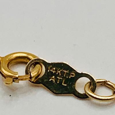 LOT 14: Emerald and 14KP Gold Pendant on 18" Gold Chain