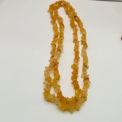 LOT 15: Vintage Orange Onyx Mayan/Aztec Medallion 2 1/4" Pendant on a 24" Long Beaded Necklace and More