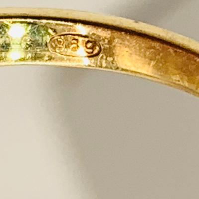 LOT 16: Lovely 14K Gold Diamond Ring with Emerald Halo Size 6.5, 2.8 gtw