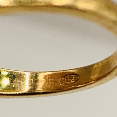 LOT 16: Lovely 14K Gold Diamond Ring with Emerald Halo Size 6.5, 2.8 gtw