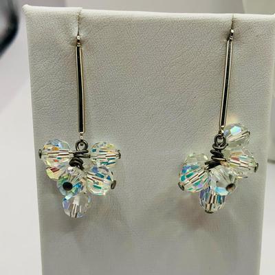 LOT18: Vintage Crown Trifari Silvertone Rodium Plated Clear Crystal Brooch, Rhinestone Duet Brooch/ Shoe Clip, Bead Necklaces and Earrings