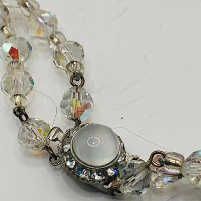 LOT18: Vintage Crown Trifari Silvertone Rodium Plated Clear Crystal Brooch, Rhinestone Duet Brooch/ Shoe Clip, Bead Necklaces and Earrings