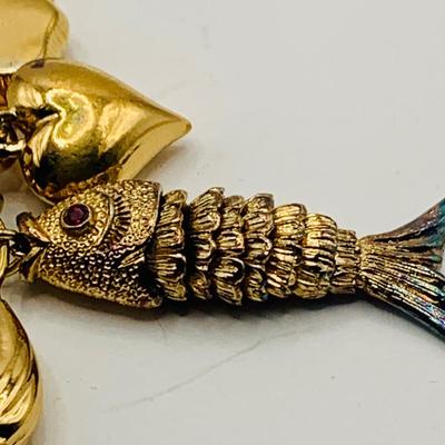 LOT 24: Monet Charm Holder with 30" Long Chain and 8 Charms and More