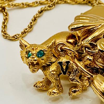 LOT 24: Monet Charm Holder with 30" Long Chain and 8 Charms and More