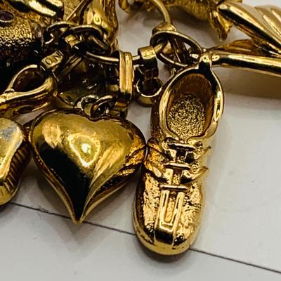 LOT 24: Monet Charm Holder with 30" Long Chain and 8 Charms and More