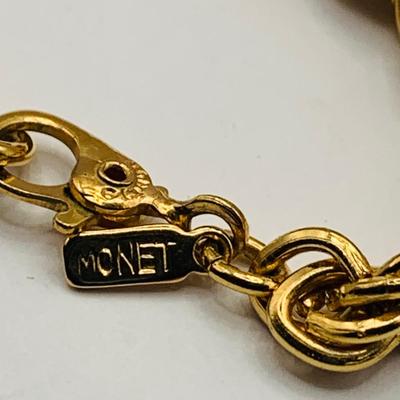 LOT:26: Lot of Beautiful Gold Tone Fashion Jewelry by Monet, Nina Ricci and More