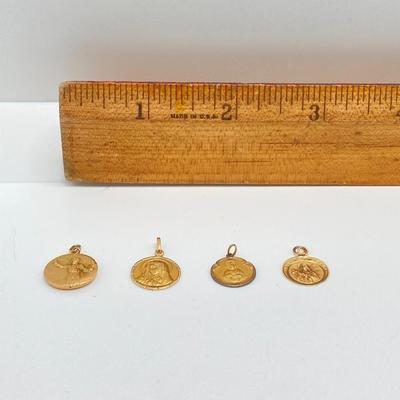 LOT 61J: Gold Catholic Charms - 18KT, TW 3.2g