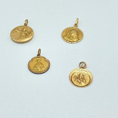 LOT 61J: Gold Catholic Charms - 18KT, TW 3.2g