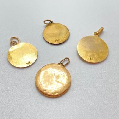 LOT 61J: Gold Catholic Charms - 18KT, TW 3.2g