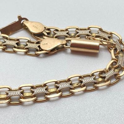 LOT 66J: Vintage Italy Gold Link Bracelet - 14KT, 7.8gTw, 8"