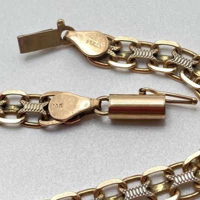 LOT 66J: Vintage Italy Gold Link Bracelet - 14KT, 7.8gTw, 8"