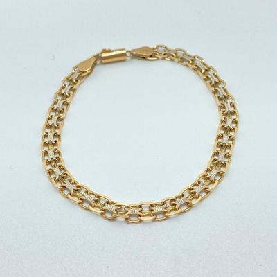 LOT 66J: Vintage Italy Gold Link Bracelet - 14KT, 7.8gTw, 8"