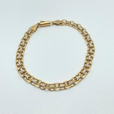 LOT 66J: Vintage Italy Gold Link Bracelet - 14KT, 7.8gTw, 8"