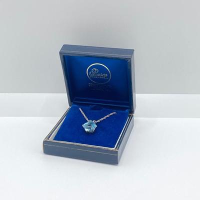 LOT 67J: Blue Topaz Pendant Necklace on Sterling Silver Rope Chain - 925, Tw 6.5g, 18"