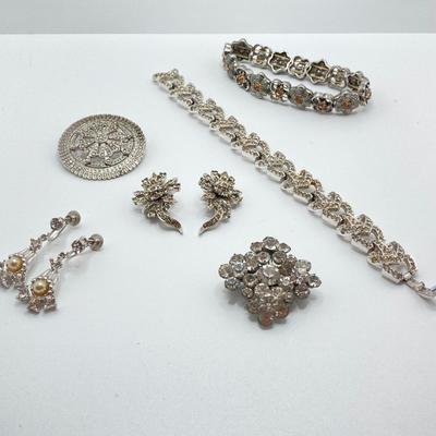 LOT 68J: Vintage Silver Tone and Sterling Jewelry Collection - Ledo and More