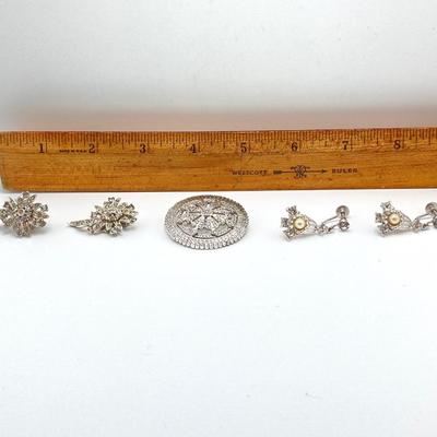 LOT 68J: Vintage Silver Tone and Sterling Jewelry Collection - Ledo and More