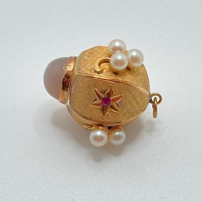 LOT 71J: Vintage Gold Tone Pendants and Charms