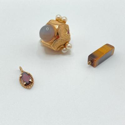 LOT 71J: Vintage Gold Tone Pendants and Charms