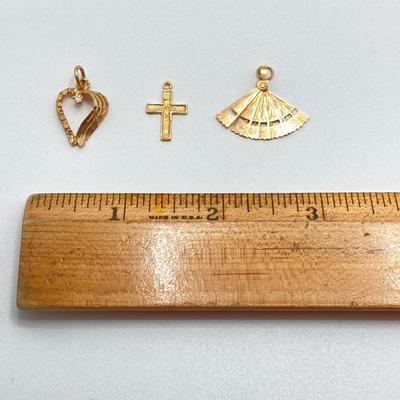 LOT 71J: Vintage Gold Tone Pendants and Charms