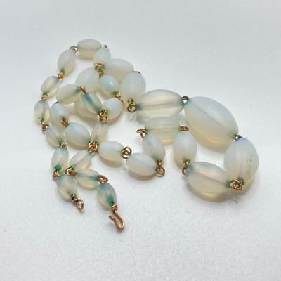 LOT 73J: Vintage Glass Beaded Necklaces - Pressed / Molded, Milk, Frosted and More