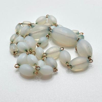 LOT 73J: Vintage Glass Beaded Necklaces - Pressed / Molded, Milk, Frosted and More