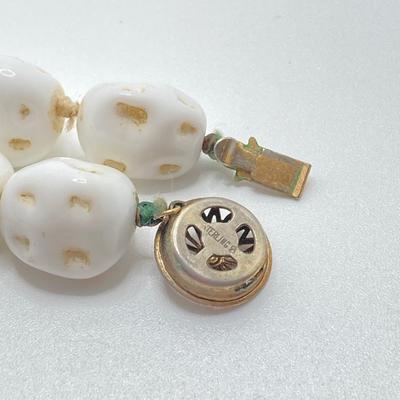 LOT 73J: Vintage Glass Beaded Necklaces - Pressed / Molded, Milk, Frosted and More