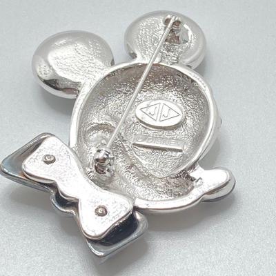 LOT 79J: Vintage Disney's Mickey Mouse Marcasite and Sterling Bowtie Brooch / Pin Marked JJ (Judith Jack), Disney Pins, Winnie the...