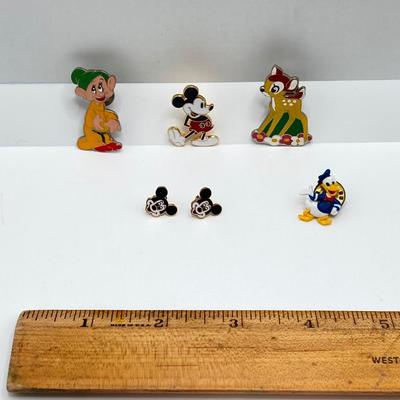 LOT 79J: Vintage Disney's Mickey Mouse Marcasite and Sterling Bowtie Brooch / Pin Marked JJ (Judith Jack), Disney Pins, Winnie the...