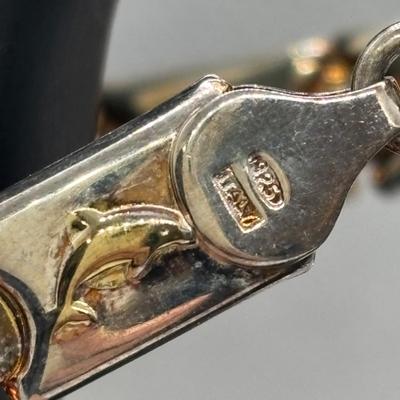 LOT 82: Sterling Silver 925 Puffy Link Dolphin Bracelet