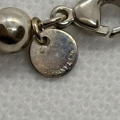 LOT 83: Tiffany & Co. Necklace 925 Sterling Silver Graduated Ball Beaded 16" Choker