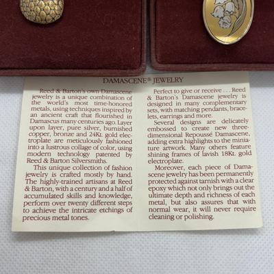 LOT 87: Reed & Barton Damascene Jewelry Collection, 24K Gold Electroplate