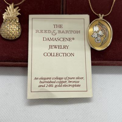 LOT 87: Reed & Barton Damascene Jewelry Collection, 24K Gold Electroplate