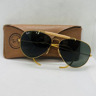 LOT 89: Ray Ban Sunglasses Gold Metal Frame & Tortise Shell w/Cases