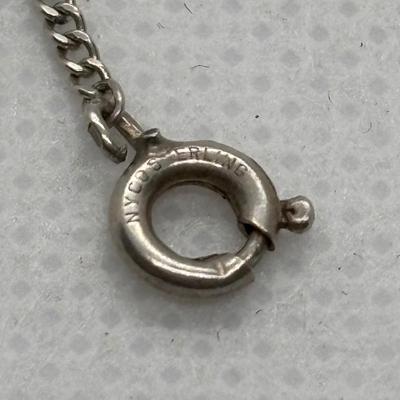 LOT 92: Sterling Silver 925 Cross Pendant on a Waxed Leather Cord & Sterling Silver Chain w/a Religious Pendant/Charm