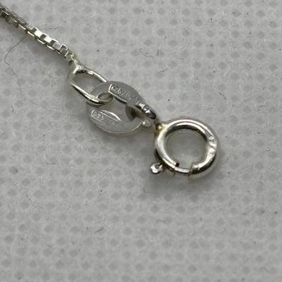 LOT 93: Sterling Silver 18" Box Chain, Turquoise Inlay Ring sz 6, Sun Earrings & Lapis Earrings