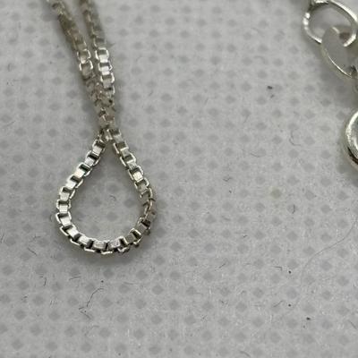 LOT 93: Sterling Silver 18" Box Chain, Turquoise Inlay Ring sz 6, Sun Earrings & Lapis Earrings