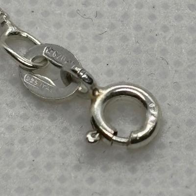 LOT 93: Sterling Silver 18" Box Chain, Turquoise Inlay Ring sz 6, Sun Earrings & Lapis Earrings