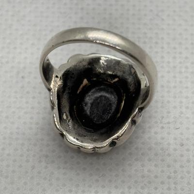 LOT 101: Sterling Silver Onyx, sz 5 Ring, Sterling Silver Topaz, sz 7.5 Ring & Marsala Sterling Silver Earrings