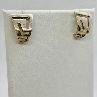 LOT 104: Sterling Silver Cut Out Band Ring sz 7 w/ Matching Earring & Jezlaine Safety Pin with Holiday Charms