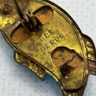 LOT 108: Antique Venezia Italy Micro Mosaic Mandolin Brooch, 800 Silver Filigree Butterfly Brooch & Unique Fish Brooch