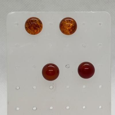 LOT 271: Amber & Sterling Silver Collection: Valerio Pin, bumble Bee Pin & Post Earrings