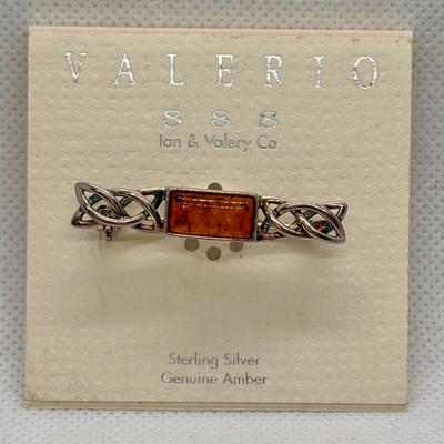 LOT 271: Amber & Sterling Silver Collection: Valerio Pin, bumble Bee Pin & Post Earrings