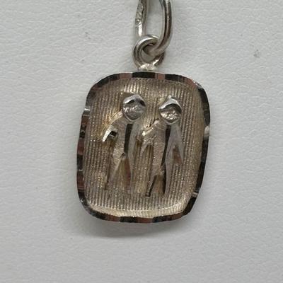 LOT 273: Sterling Silver Bead Chain Necklace w/Engraved Pendant 18", Save the Children Sterling Silver Earrings