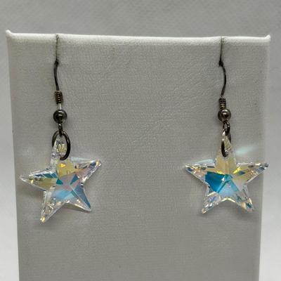 LOT 274: Sterling Silver 7" Starfish & Bead Bracelet, Crystal & 925 Star Earrings, Svila Handmade Silk Scarf