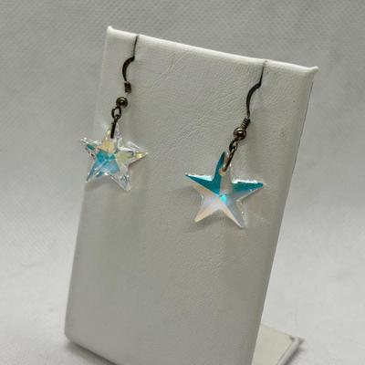 LOT 274: Sterling Silver 7" Starfish & Bead Bracelet, Crystal & 925 Star Earrings, Svila Handmade Silk Scarf